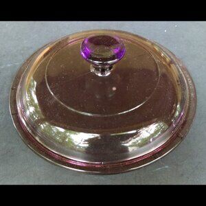 Pyrex Corning Visions Amber Brown Glass Lid V-1-C  Replacement 6-3/8" Fits 1L